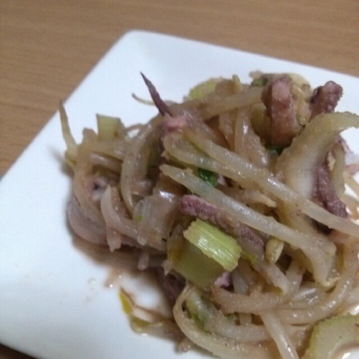 イカと野菜のガリバタいため